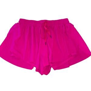 GB Active Hot Pink Butterfly Shorts L 2-in-1 Flowy Athletic Running Shorts